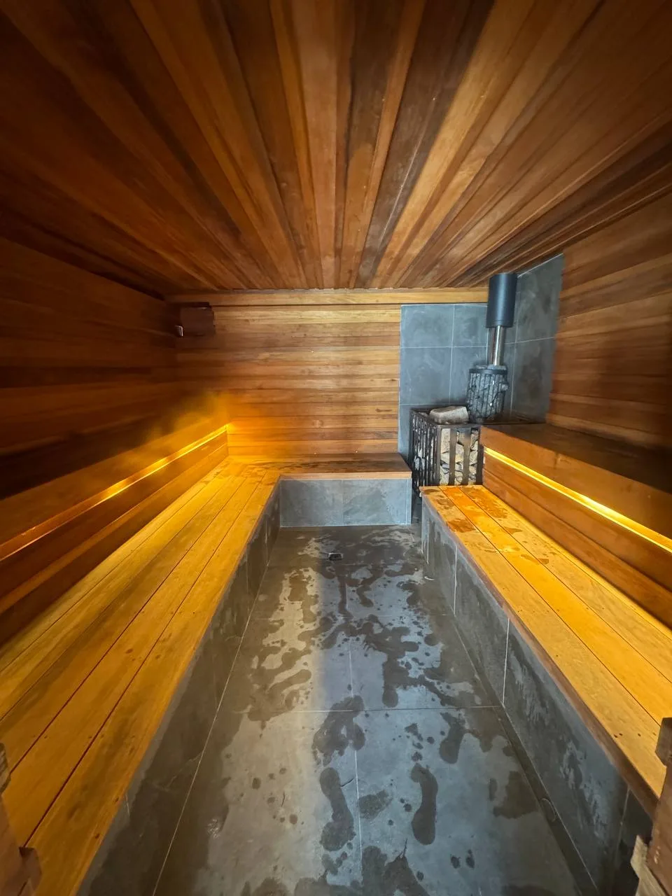 Traditional wood-burning sauna